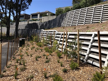 Retaining wall landscaping