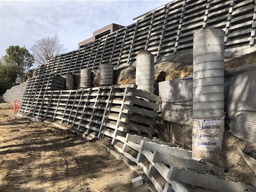 Retaining wall taken August 2021