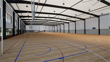 Indoor basketball and netball courts