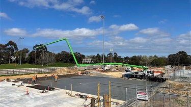 Stadium-slab-being-poured