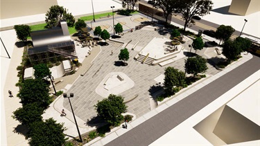 Skate park looking west