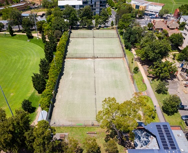 Orrong Tennis Centre from the air