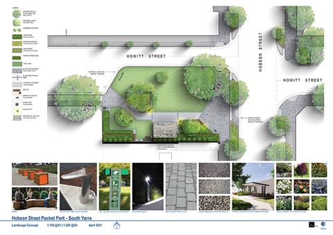 Hobson Street Pocket Park schematics top view