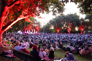 Victoria Gardens red park lighting