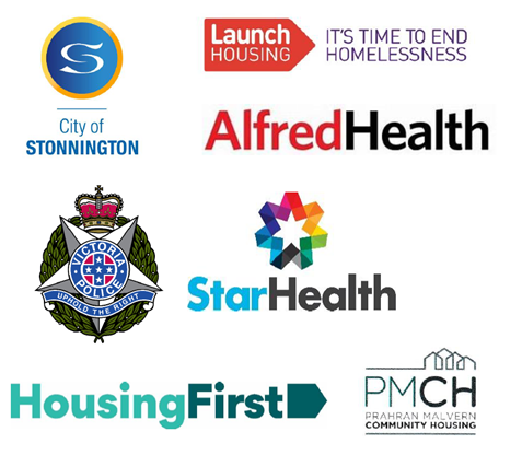 City of Stonnington, Launch Housing, Alfred Health, Victoria Police, Star Health, HousingFirst and PMCH logos