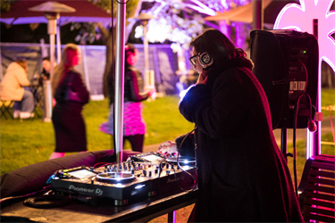 A DJ playing music