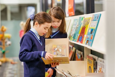 Child reading books